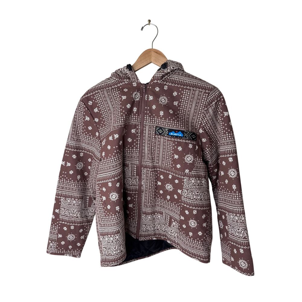 KAVU Women's Floral & Paisley Bandana Print Delmont Jacket Brown Medium - Picture 3 of 10